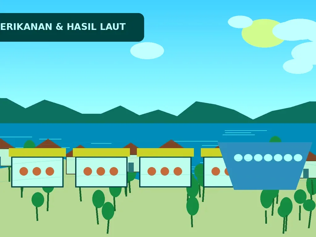 Ilustrasi Pesisir dan Perikanan Teluk Bakau